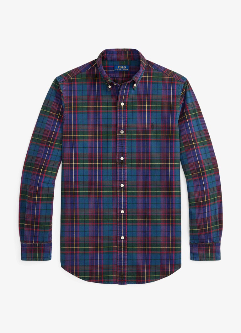 Ralph Lauren Heren Regular fit overhemd met ruitdessin in de kleur 7436 Green Jewel Blue Multi / Groen