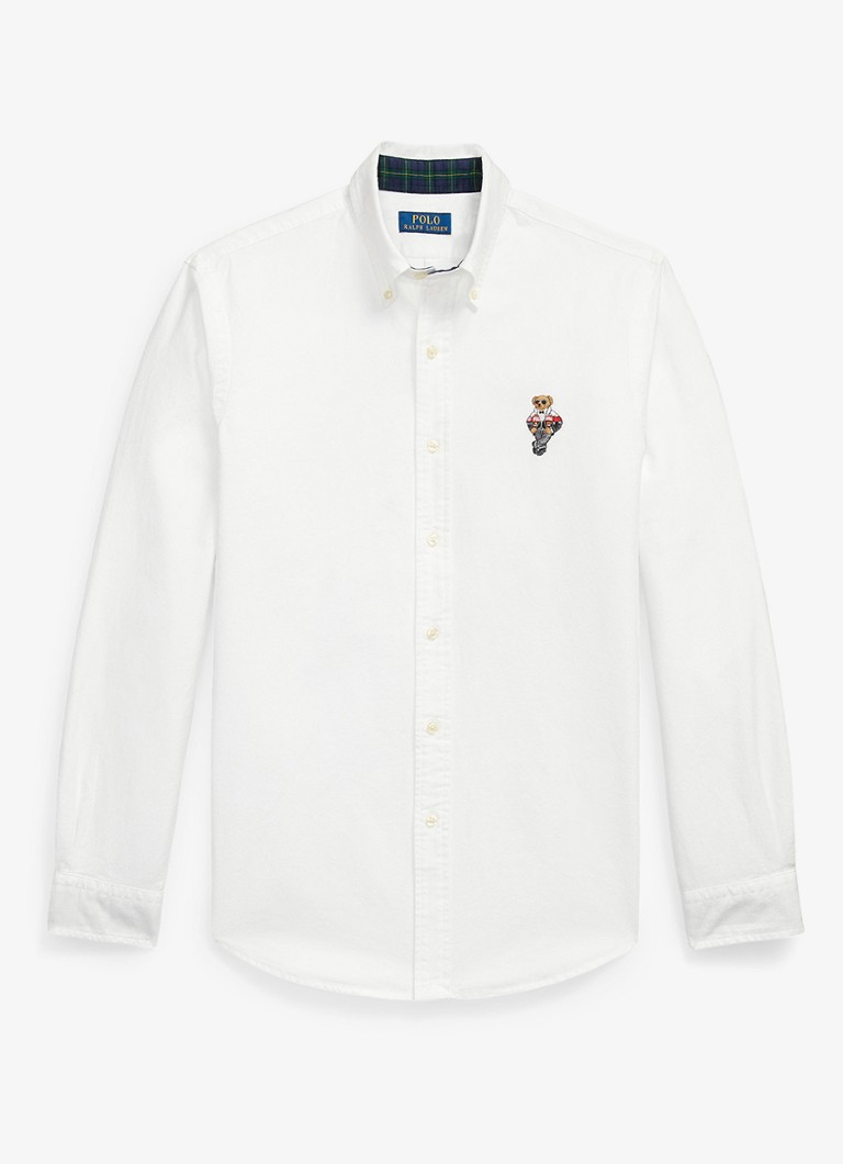 Ralph Lauren Heren Regular fit overhemd met borduring in de kleur Creme