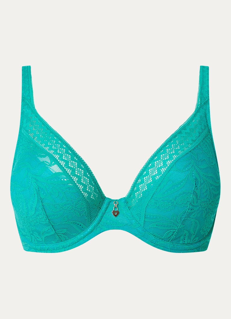 PrimaDonna Dames Palermo voorgevormde plunge bh met overlay van kant in de kleur Turquoise