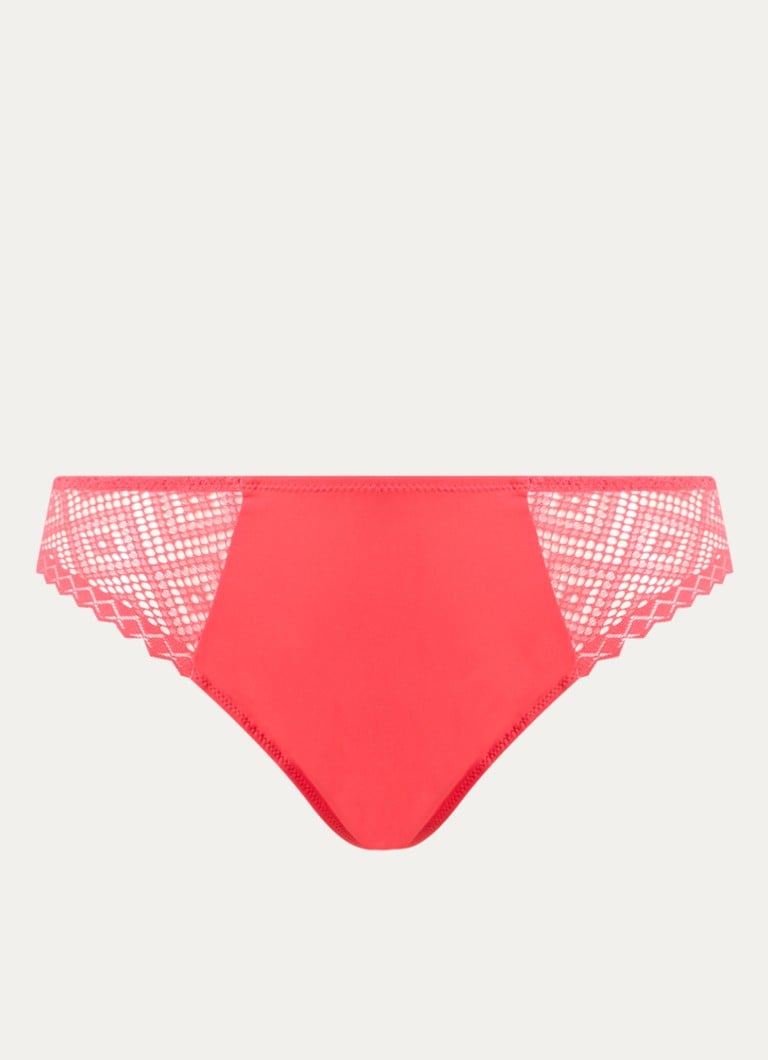 PrimaDonna Dames Grace Bay string met kant in de kleur Koraalrood
