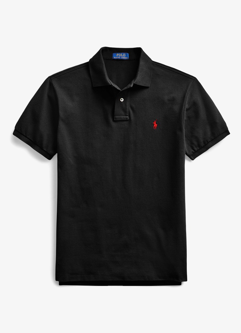 Ralph Lauren Heren Slim fit polo van piqué katoen in de kleur Polo Black/C3870
