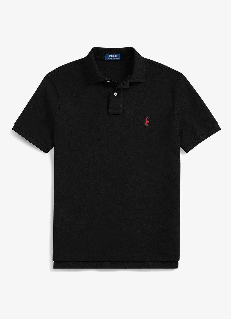 Ralph Lauren Heren Custom slim fit polo van piqué katoen met logoborduring in de kleur Polo Black/C3870