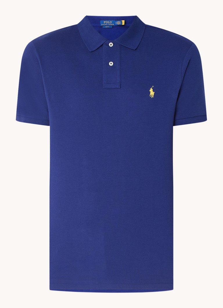 Ralph Lauren Heren Slim fit polo van piqué katoen in de kleur Fall Royal / Blauw
