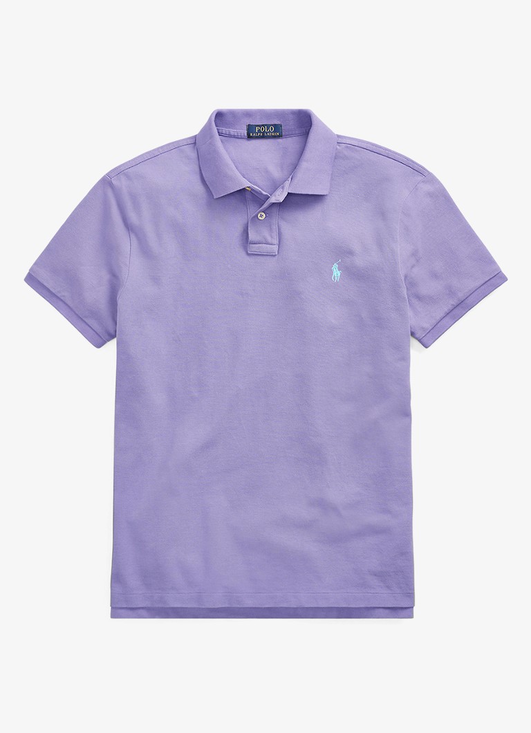 Ralph Lauren Heren Slim fit polo van piqué katoen in de kleur Hampton Purple/C6103