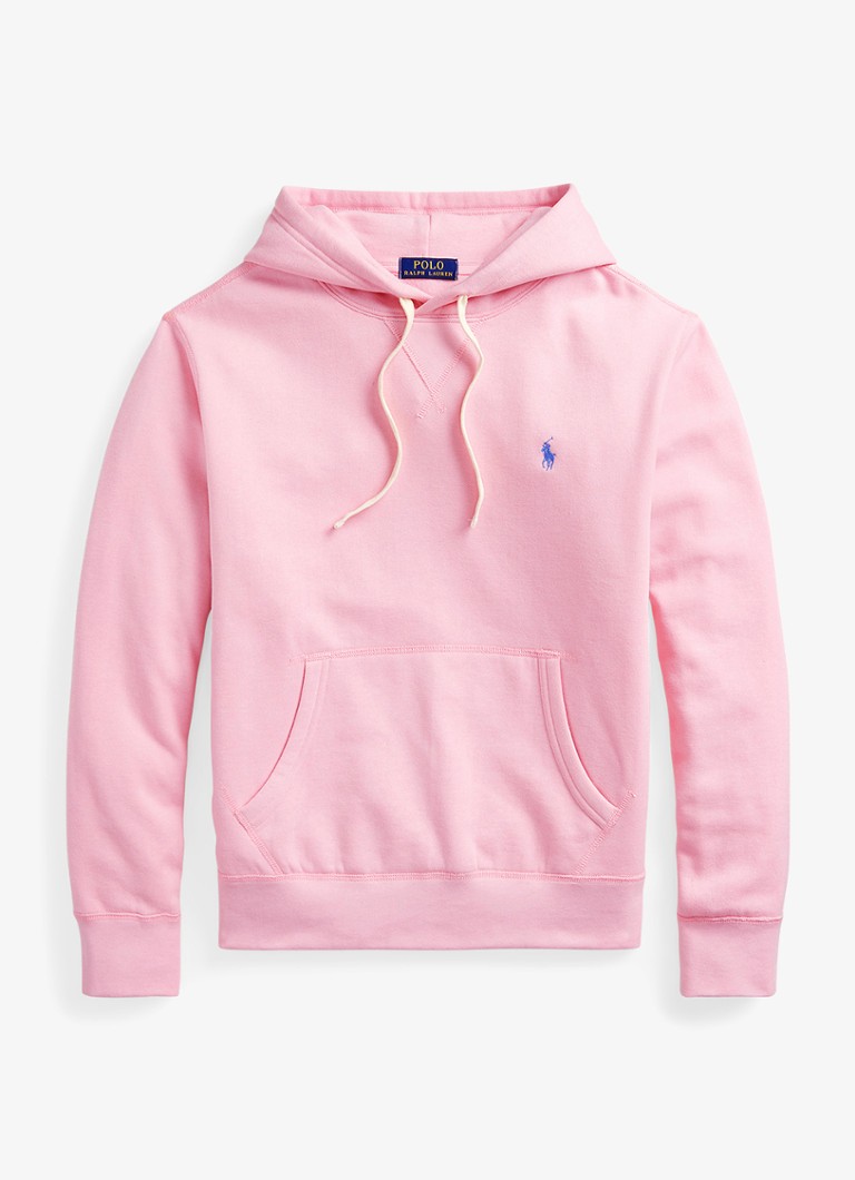 Ralph Lauren Heren Hoodie met kangoeroezak en logo in de kleur Carmel Pink / Roze