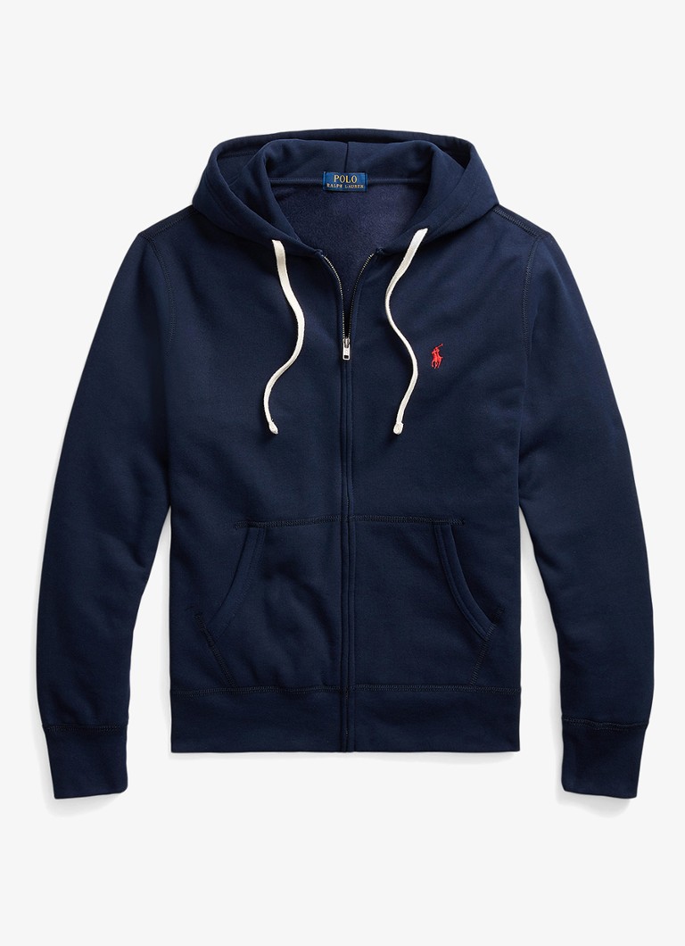 Ralph Lauren Heren Sweatvest met logoborduring in de kleur Cruise Navy / Donkerblauw