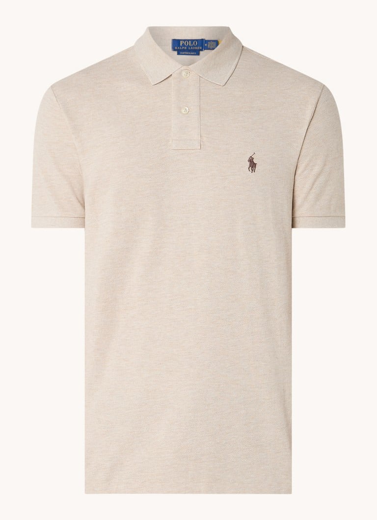 Ralph Lauren Heren Custom slim fit polo van piqué katoen in de kleur Beige