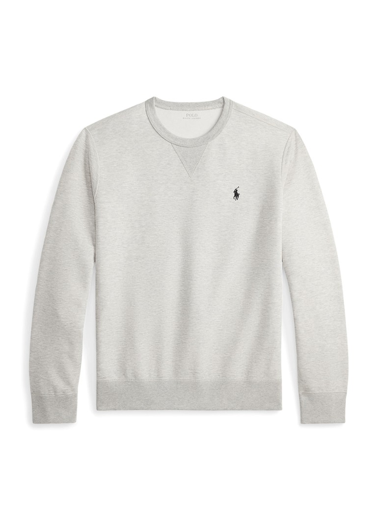 Ralph Lauren Heren Sweater met logoborduring in de kleur Lt Sport Heather / Grijs