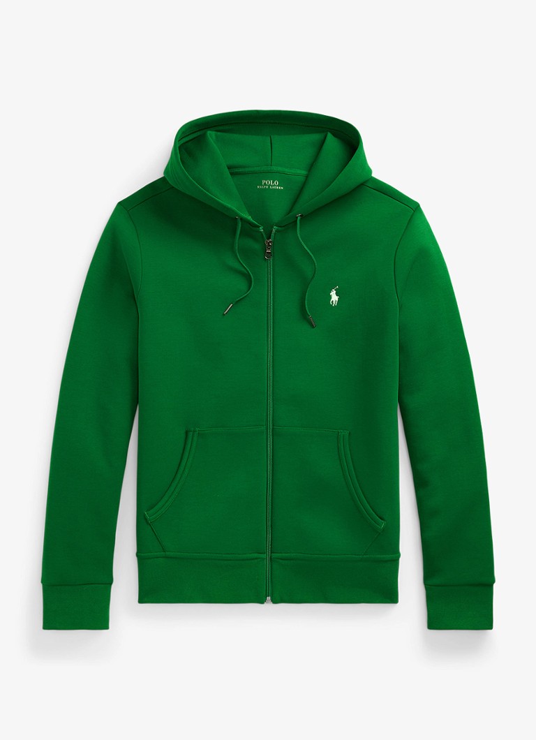 Ralph Lauren Heren Sweatvest met steekzakken en logoborduring in de kleur Tennis green / Donkergroen