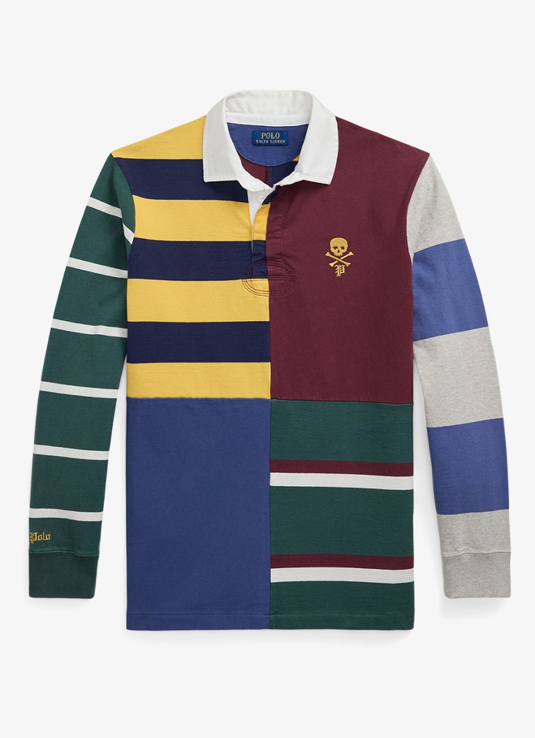 Ralph Lauren Heren Classic fit polo met colour blocking in de kleur Red Wine Multi / Bordeauxrood