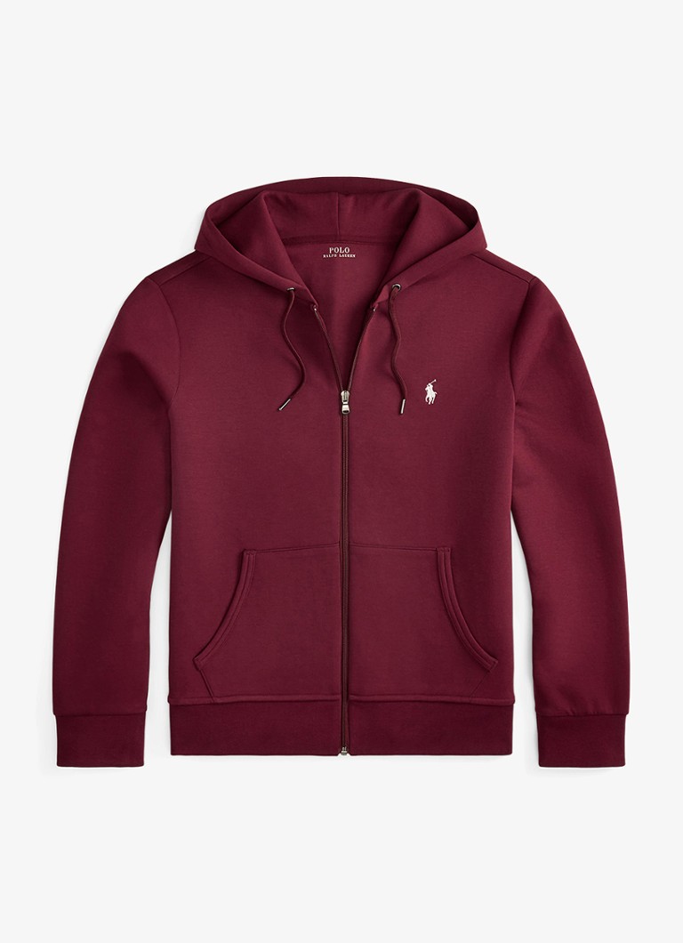 Ralph Lauren Heren Sweatvest met steekzakken en logoborduring in de kleur Classic Wine / Wijnrood