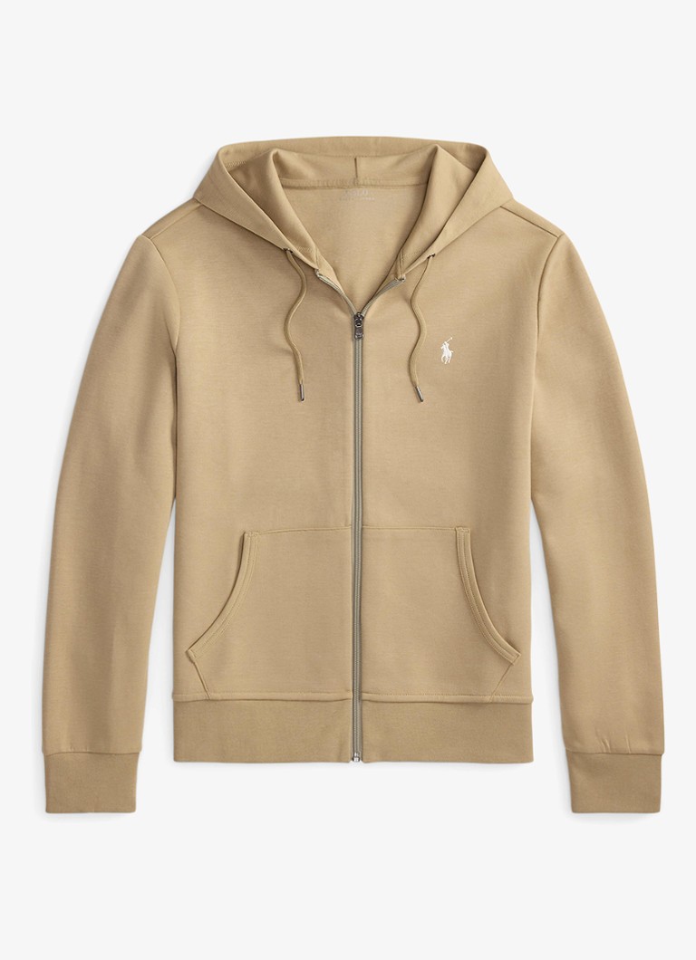 Ralph Lauren Heren Sweatvest met steekzakken en logoborduring in de kleur Surrey Tan / Beige