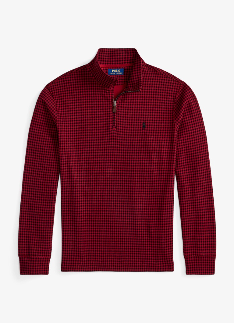 Ralph Lauren Heren Fijngebreide trui met ruitdessin in de kleur Red / Rood
