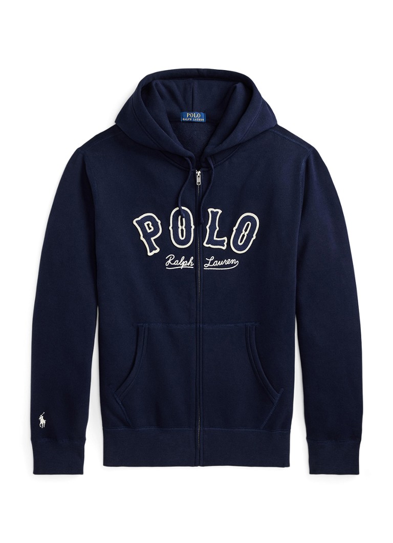 Ralph Lauren Heren Sweatvest met logo en capuchon in de kleur Cruise Navy / Donkerblauw