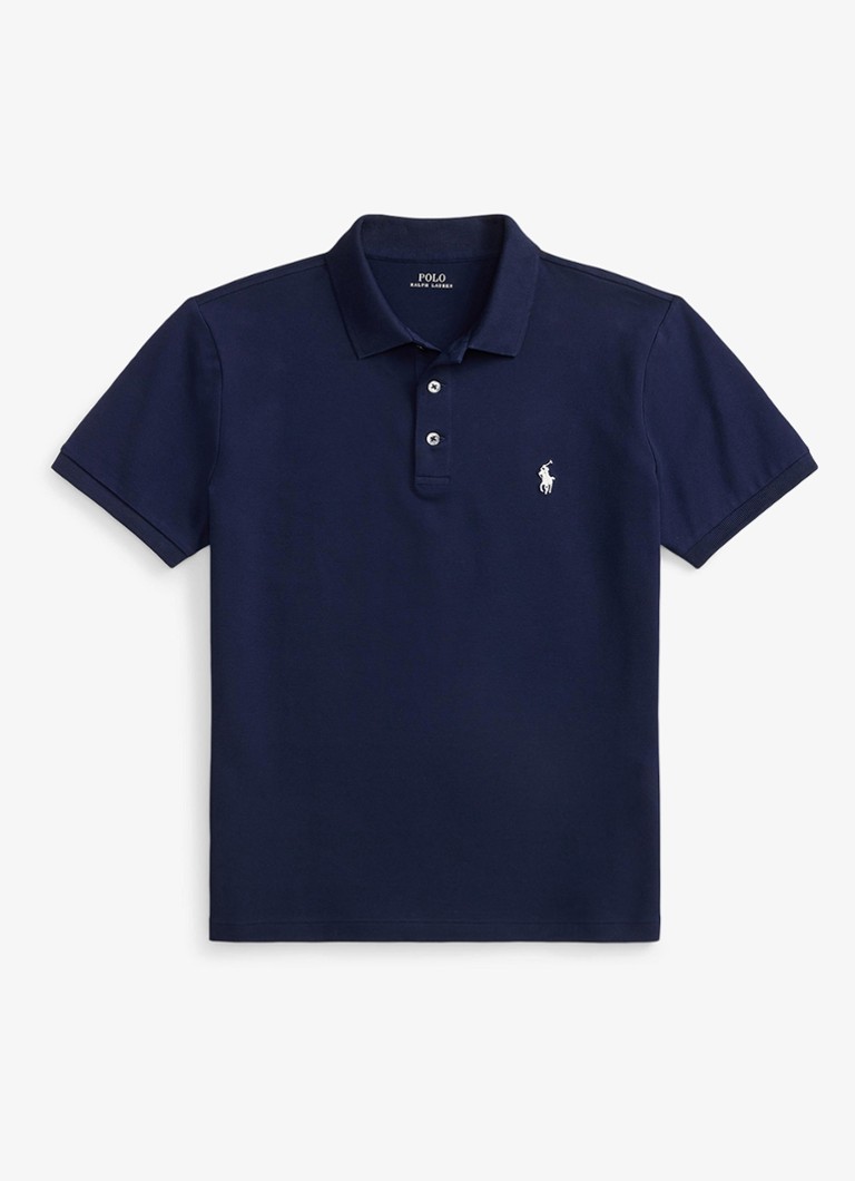 Ralph Lauren Heren Custom slim fit polo met stretch in de kleur Refined Navy / Donkerblauw