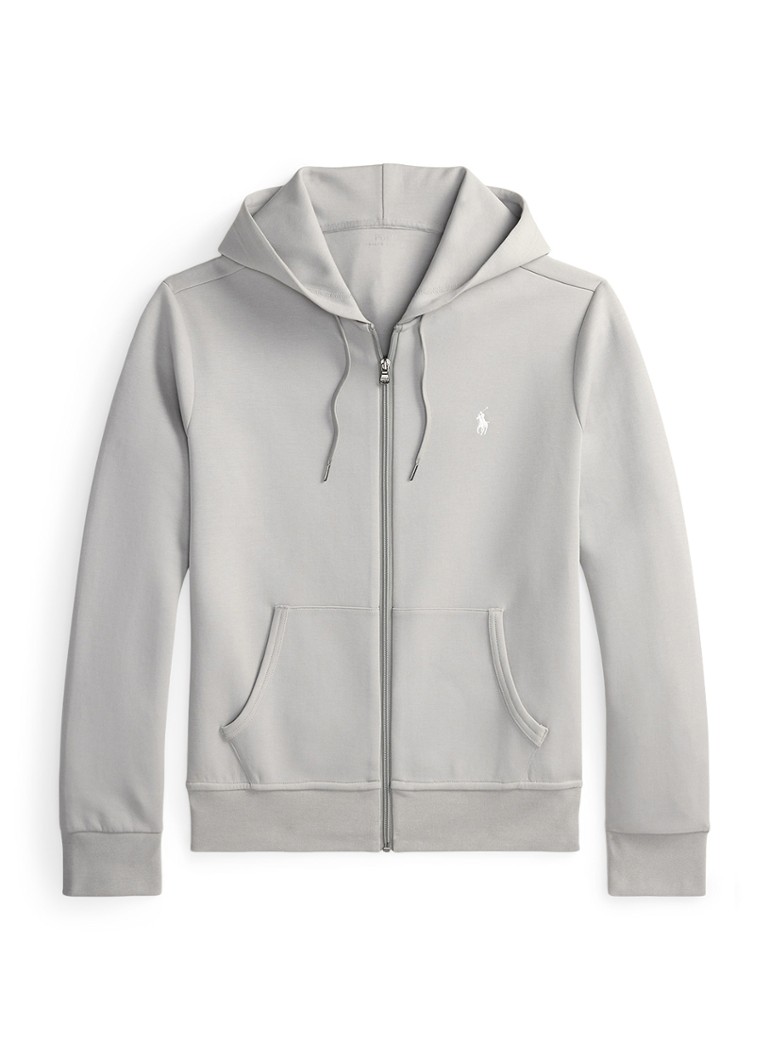 Ralph Lauren Heren Sweatvest met steekzakken en logoborduring in de kleur Soft Grey