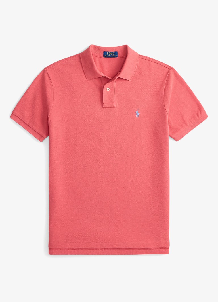 Ralph Lauren Heren Custom slim fit polo van piqué katoen in de kleur Red Sky - Rood