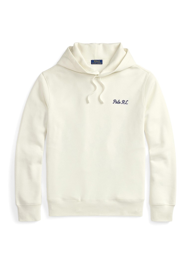 Ralph Lauren Heren Hoodie met logoborduring in de kleur Nevis / Wit