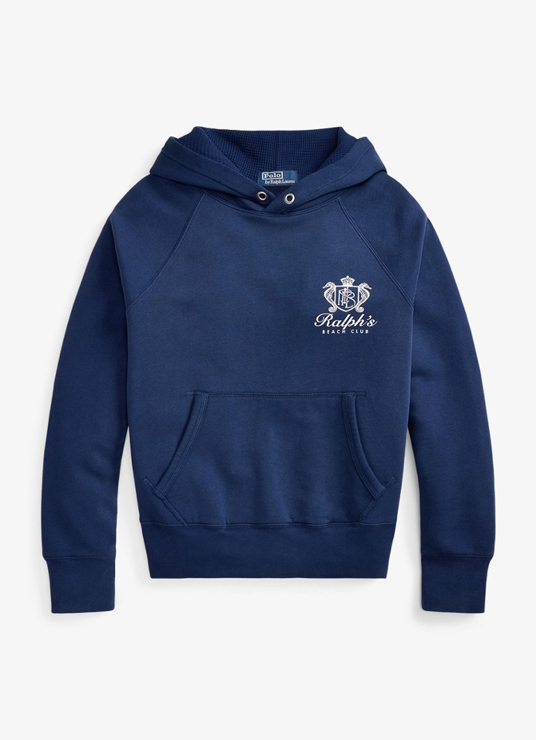 Ralph Lauren Heren Hoodie met logoprint in de kleur Dark Cobalt / Kobaltblauw