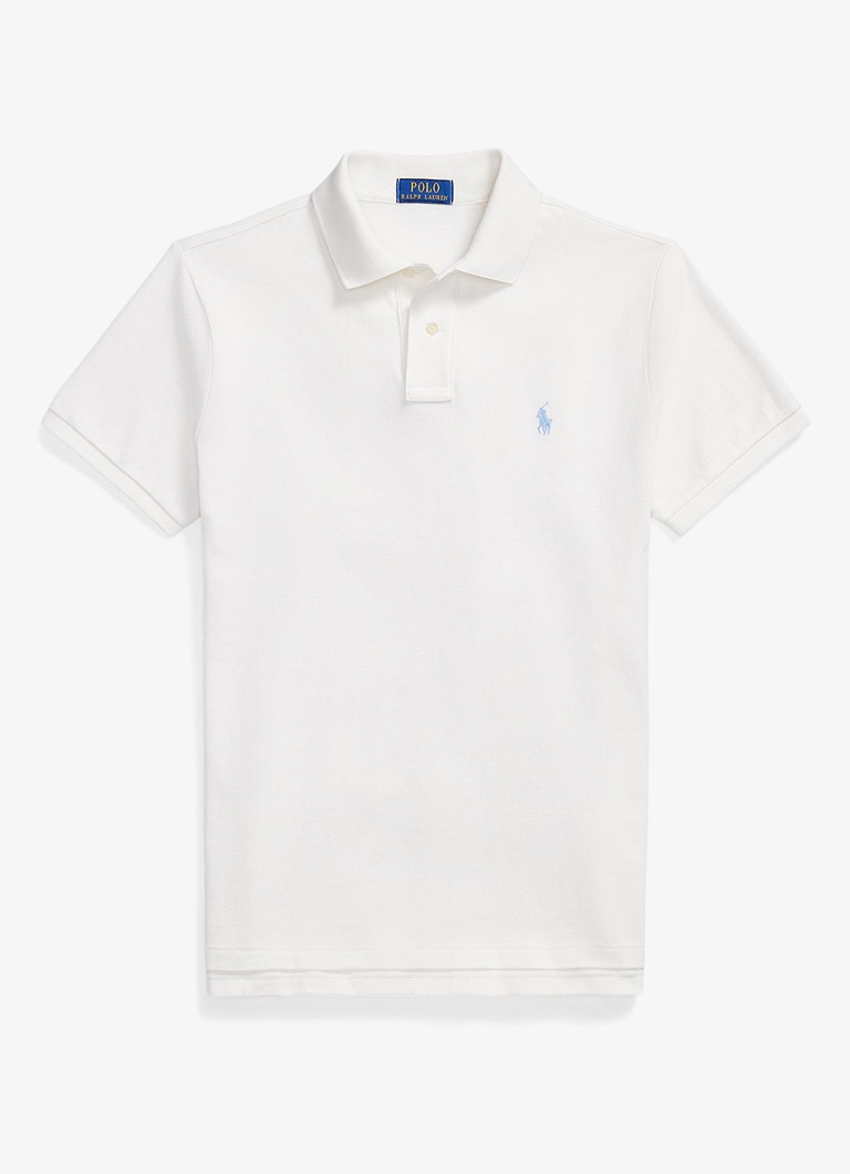 Ralph Lauren Heren Custom slim fit polo van piqué katoen in de kleur Antique Cream/C7114-ZXW3