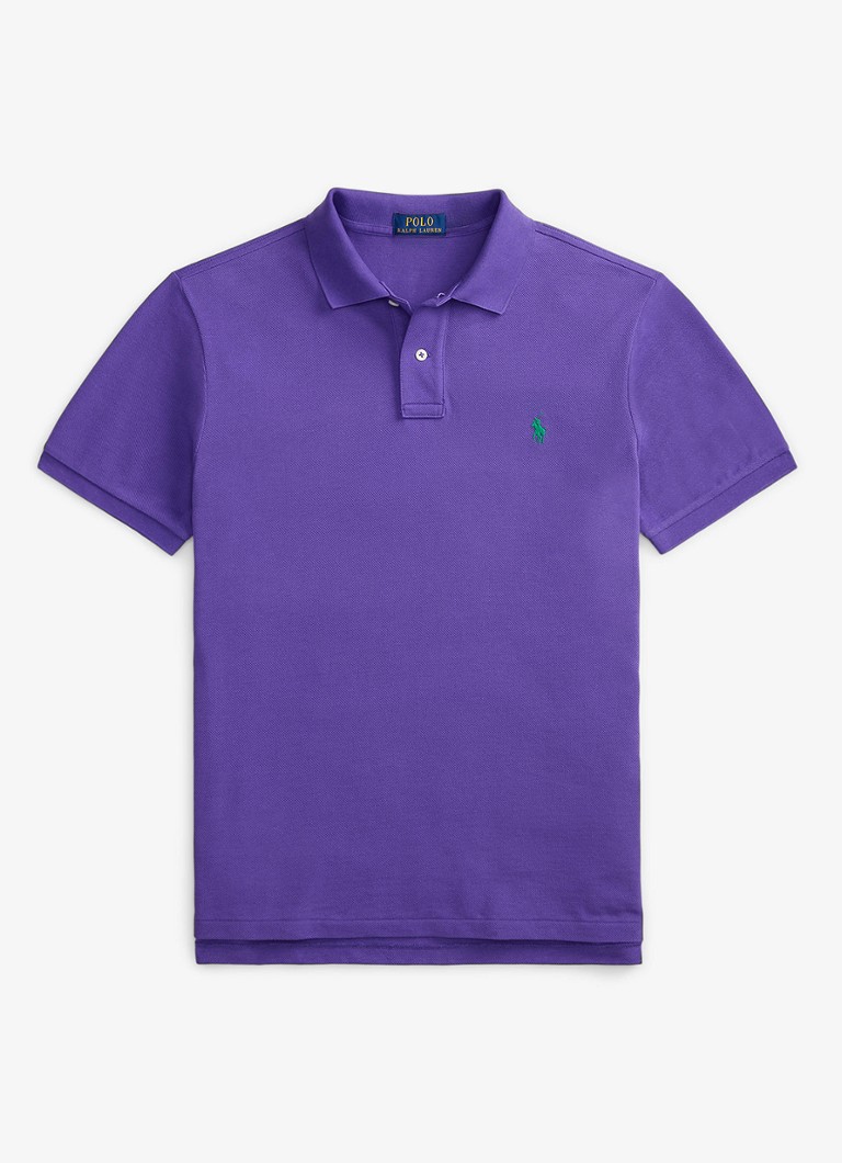 Ralph Lauren Heren Custom slim fit polo van piqué katoen in de kleur Cabana Purple/C5223-ZYWT