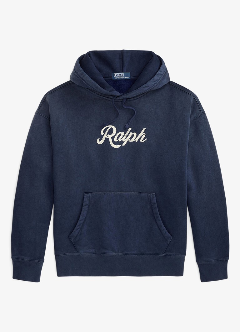 Ralph Lauren Heren Hoodie met logoprint in de kleur Dark Cobalt/ White / Blauw