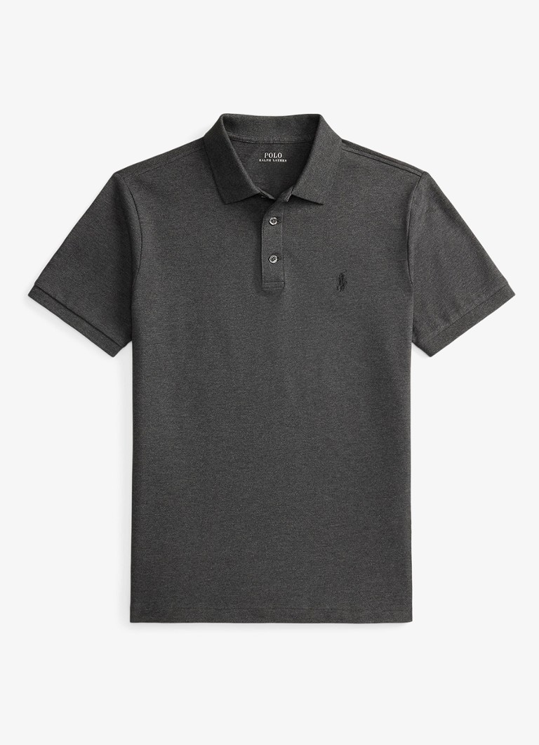 Ralph Lauren Heren Custom slim fit polo met stretch in de kleur Windor Heather/Smoke / Donkergrijs