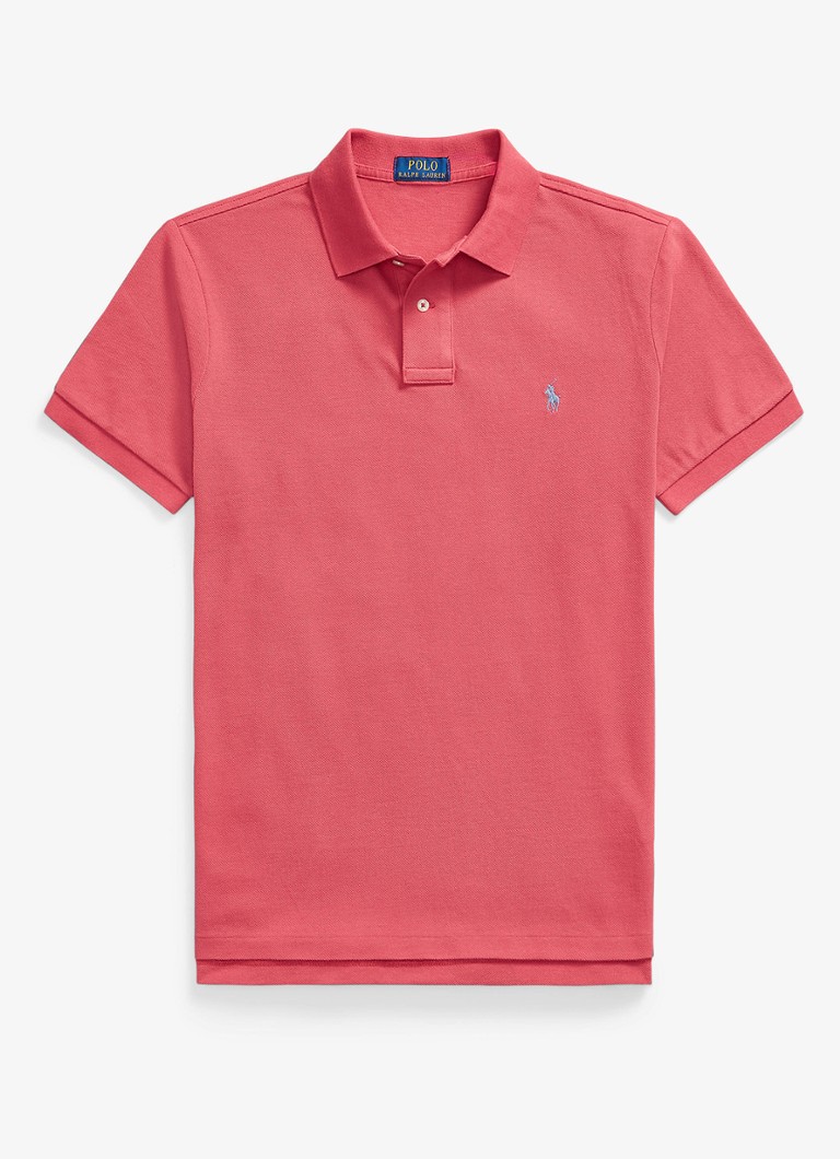 Ralph Lauren Heren Custom slim fit polo van piqué katoen in de kleur Nantucket Red / Rood