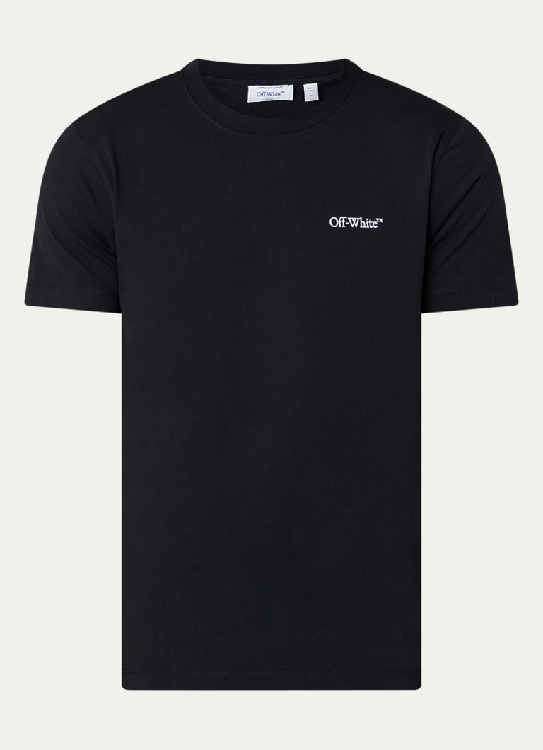 Off-White Heren T-shirt met logo- en backprint in de kleur Zwart, maat: M