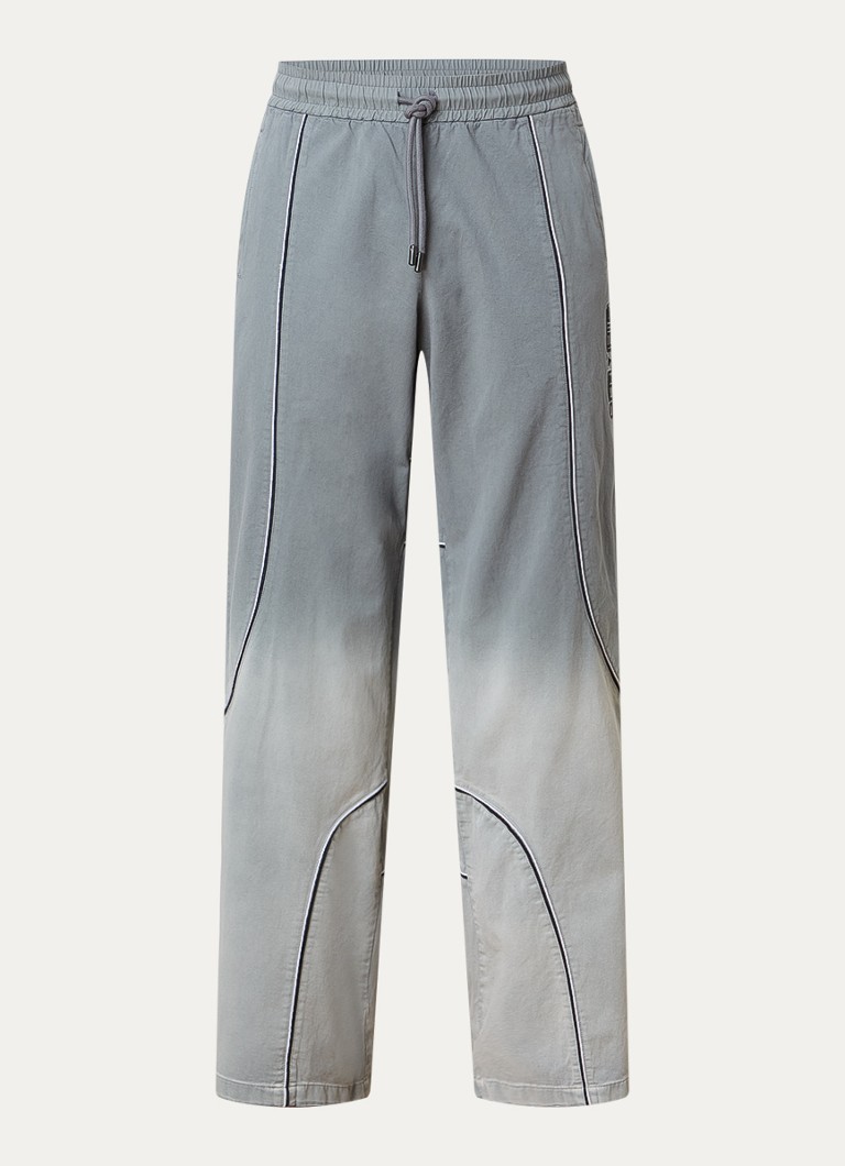 Off-White Heren Offline straight fit trackpants met dip-dye dessin en trekkoord in de kleur Grijs, maat: L