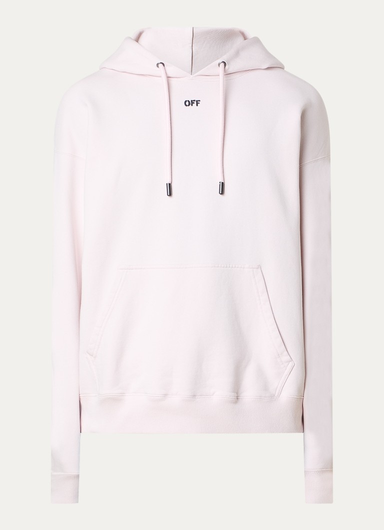 Off-White Heren Paint Arrow hoodie met logo- en backprint in de kleur Lichtroze, maat: L