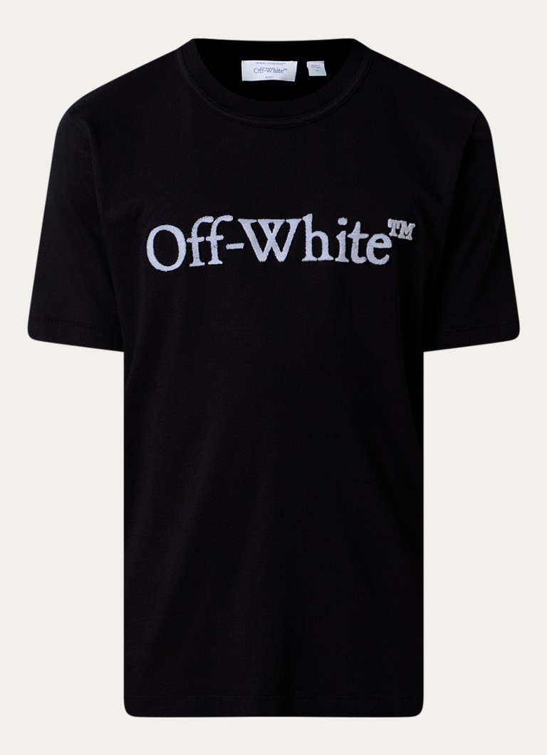 Off-White Heren Big Bookish Wordmark T-shirt met logoprint in de kleur Zwart, maat: XL