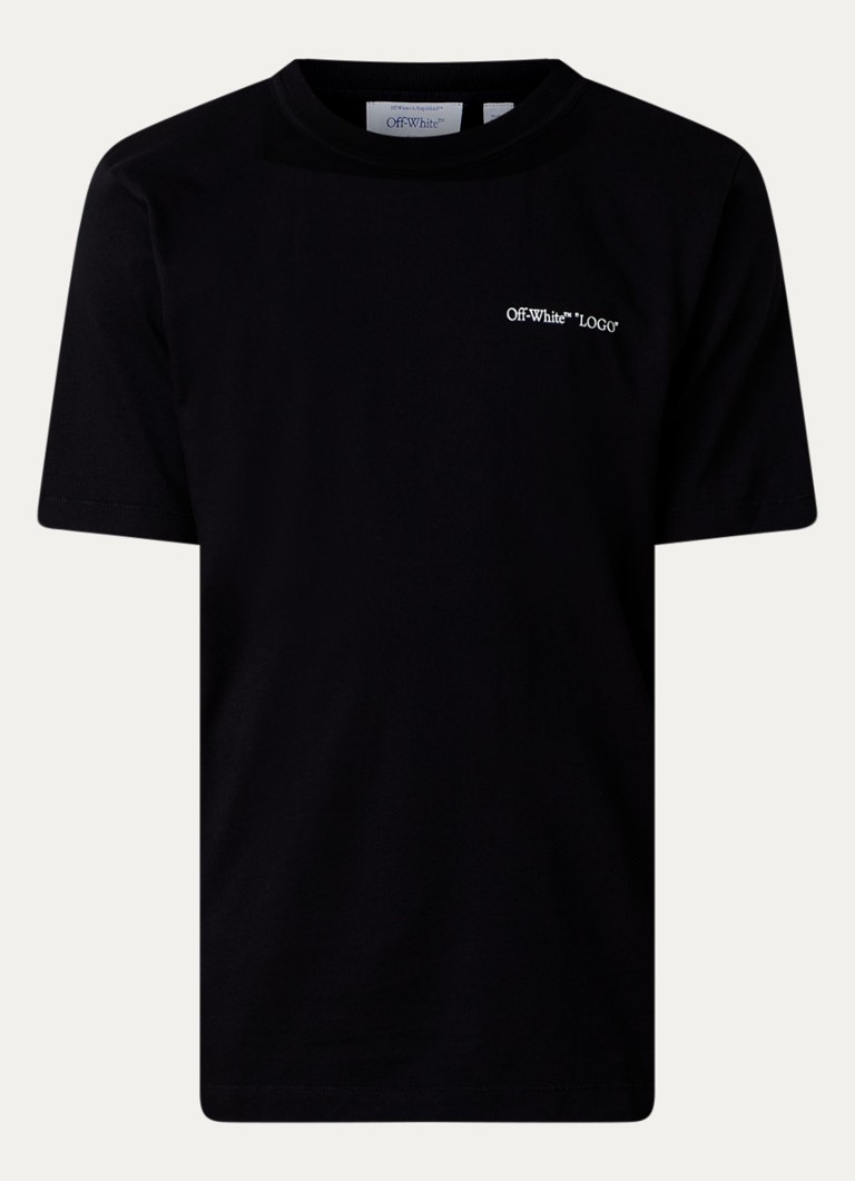 Off-White Heren Logo Quote T-shirt met logo in de kleur Zwart, maat: M
