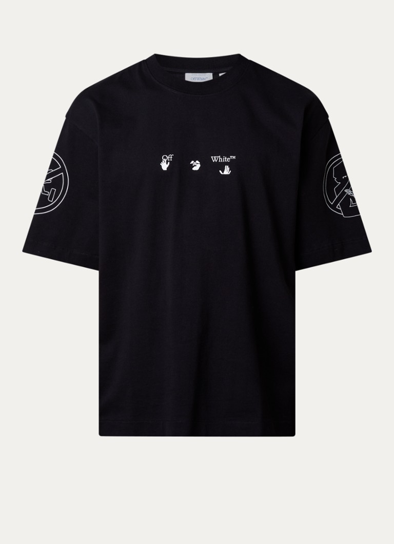 Off-White Heren Neighbourhood Skate T-shirt met logo- en backprint in de kleur Zwart, maat: S