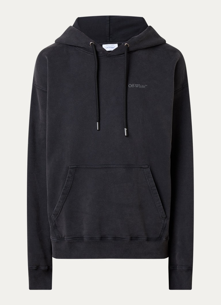 Off-White Heren Rugs arrow hoodie met logo- en backprint in de kleur Antraciet, maat: L
