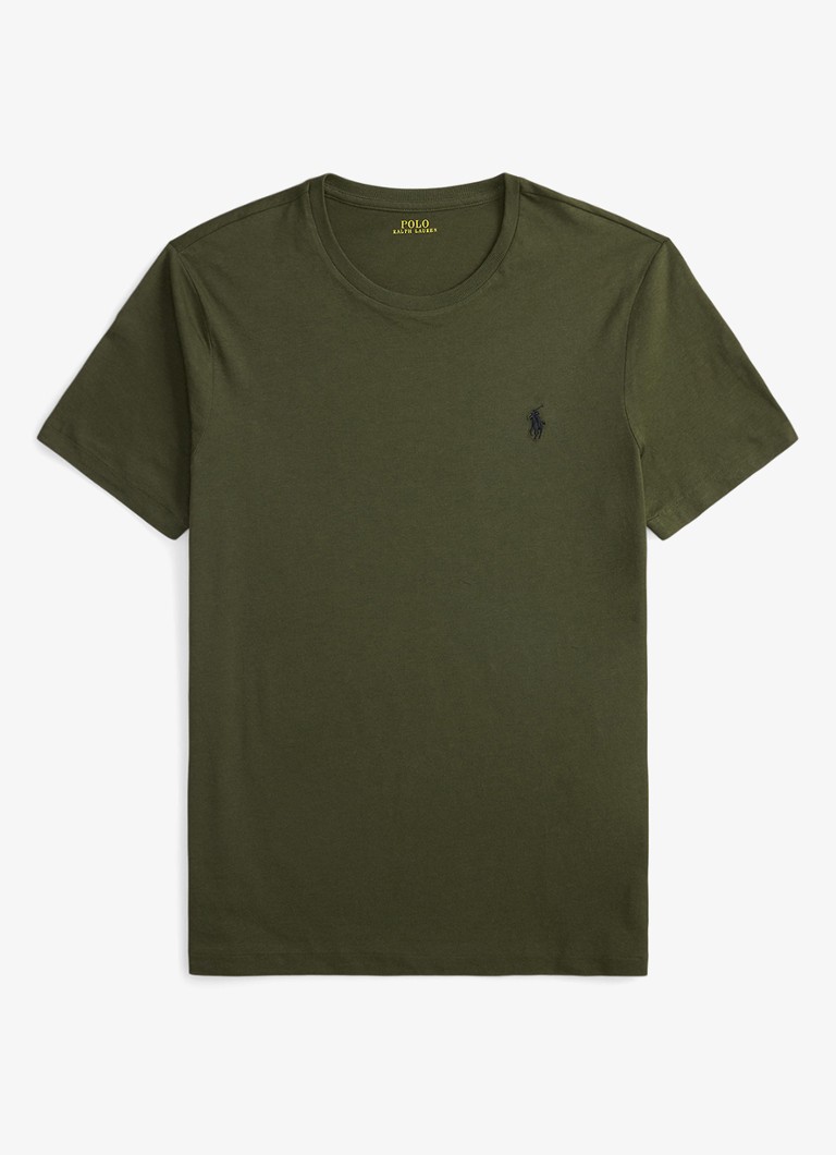Ralph Lauren Heren T-shirt met logoborduring in de kleur Company Olive/C9760
