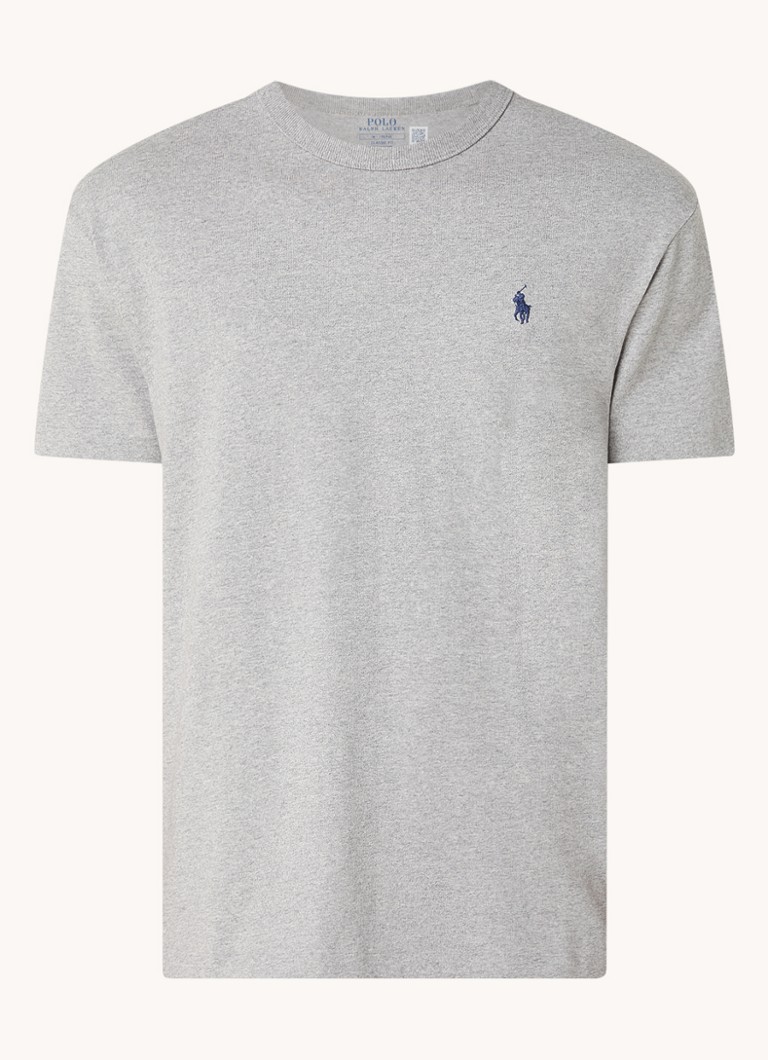 Ralph Lauren Heren T-shirt van jersey met logoborduring in de kleur Andover Heather / Grijs