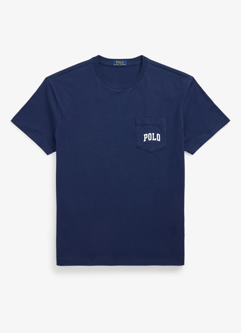 Ralph Lauren Heren T-shirt met logo in de kleur Newport Navy / Donkerblauw