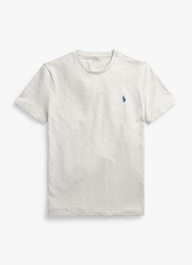 Ralph Lauren Heren Custom slim T-shirt met ronde hals in de kleur New Grey Heather / Grijs