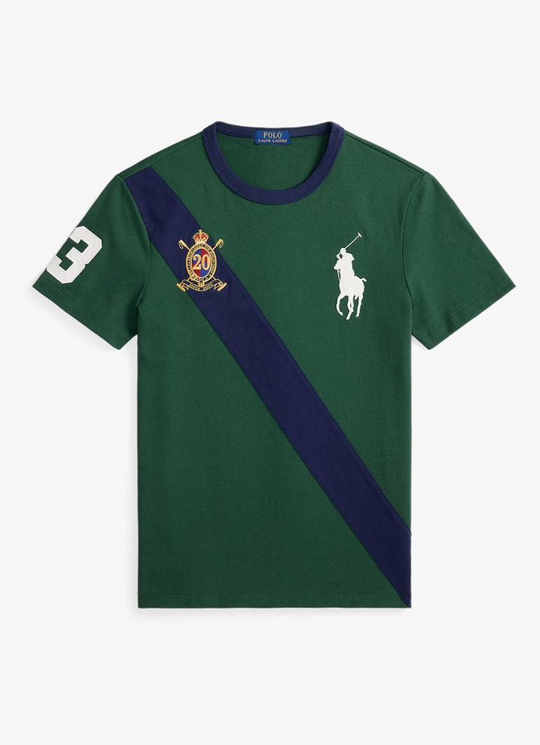 Ralph Lauren Heren T-shirt met logoborduring in de kleur Vintage Pine / Donkergroen