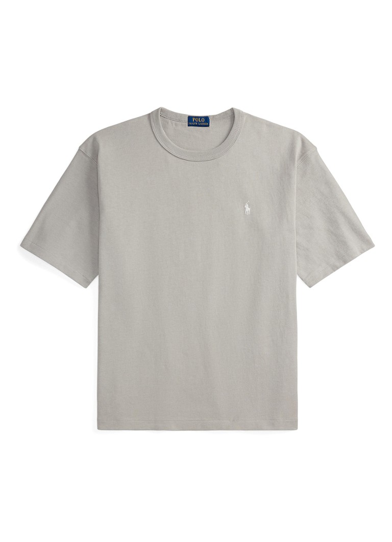 Ralph Lauren Heren T-shirt met logoborduring in de kleur Grey Dawn / Grijs