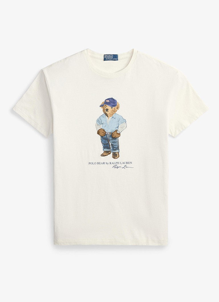 Ralph Lauren Heren T-shirt met logoprint in de kleur Nevis / Gebroken Wit