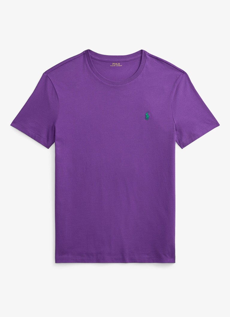 Ralph Lauren Heren T-shirt met logoborduring in de kleur Cabana Purple/C5223-ZYWT