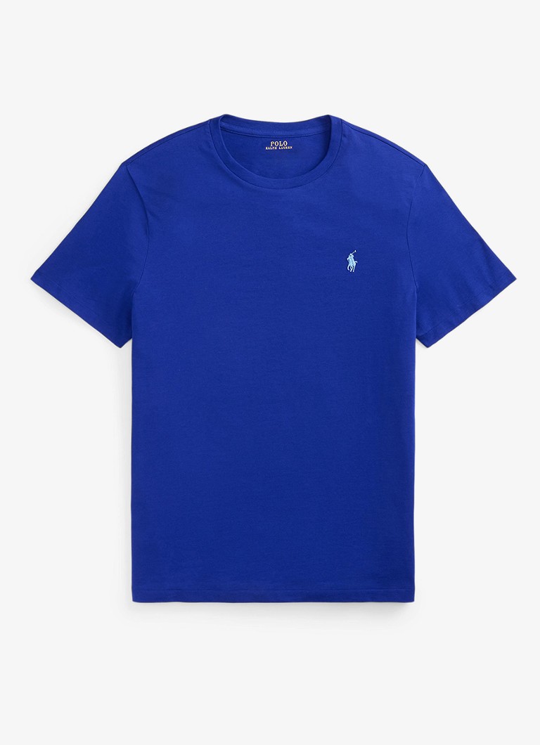Ralph Lauren Heren T-shirt met logoborduring in de kleur Classic Azure / Blauw