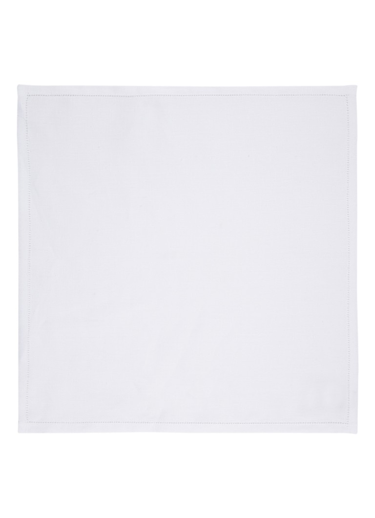 Ralph Lauren Heren Pochet van linnen 34 x 34 cm in de kleur White