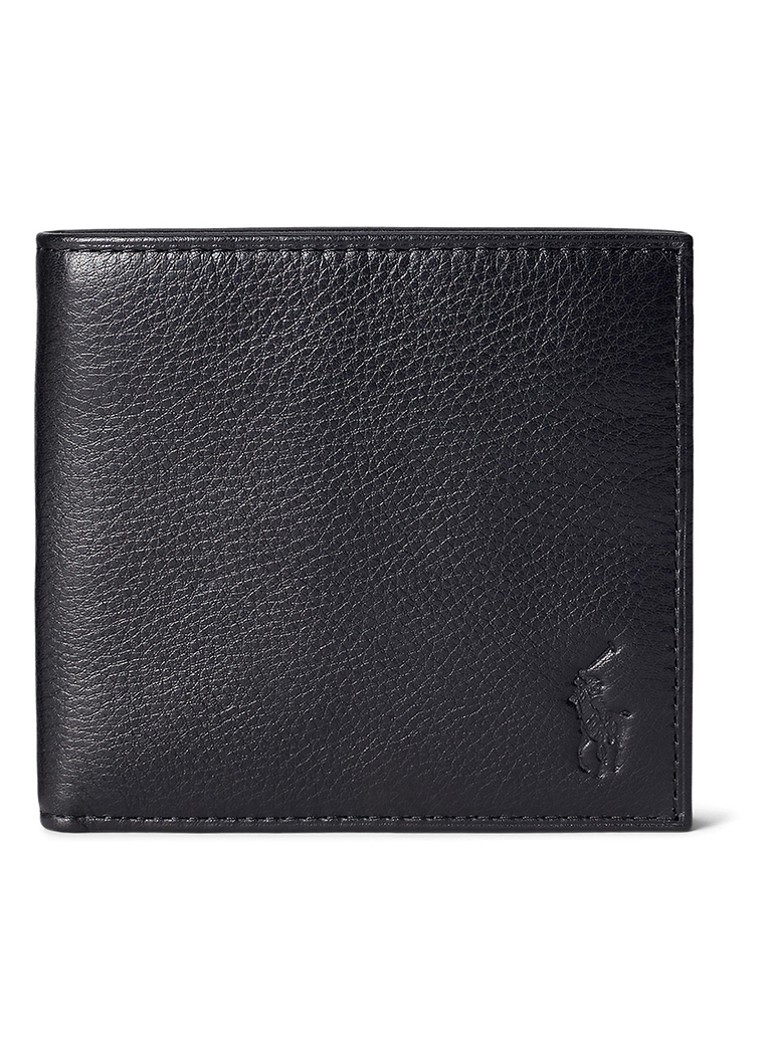 Ralph Lauren Heren Portemonne van leer met structuur in de kleur Zwart