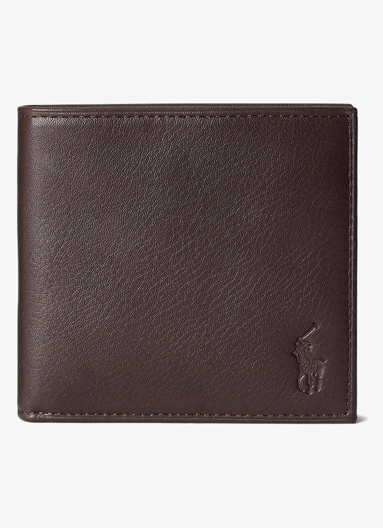 Ralph Lauren Heren Portemonne van leer met structuur in de kleur Bruin