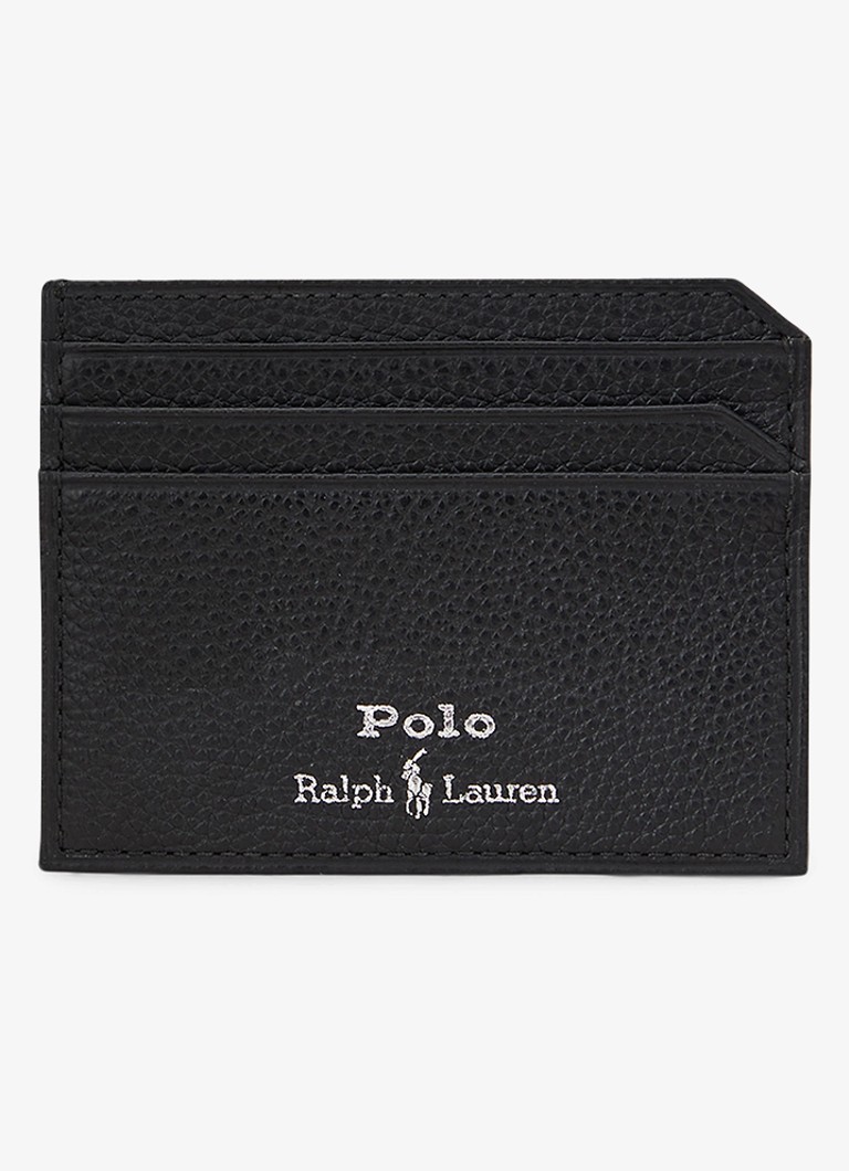 Ralph Lauren Heren Pasjeshouder van leer met logo in de kleur Black / Zwart