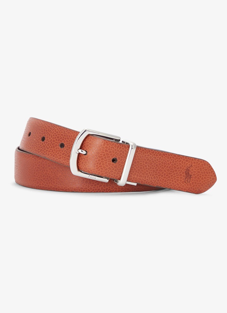 Ralph Lauren Heren Reversible riem van leer in de kleur Cognac/Burgundy-3HIF