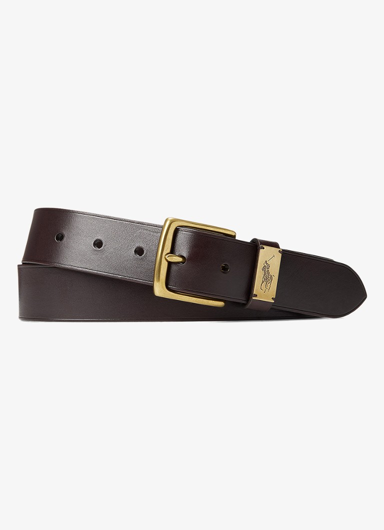Ralph Lauren Heren Riem van leer in de kleur Donkerbruin